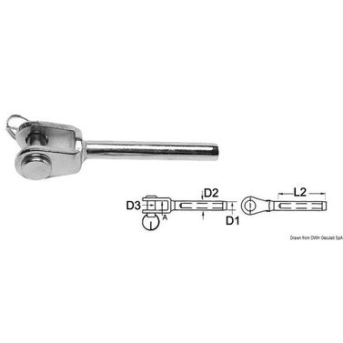 Haarukkapääte AISI 316 Ø 6 mm