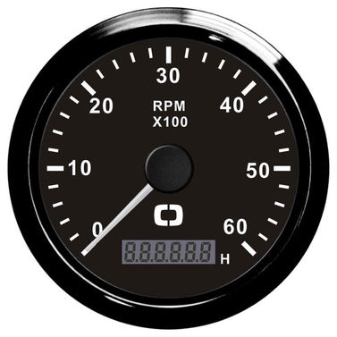 Kierroslukumittari 0-6000 RPM musta/musta