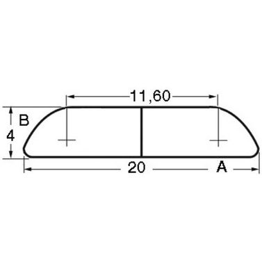 Puolipyöreä AISI316-profiili 20 mm