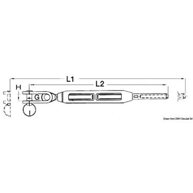 Ledgaffel til vantskrue 5/16" til wire 4 mm