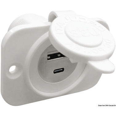 USB-pistoke tyyppi A + tyyppi C valkoinen