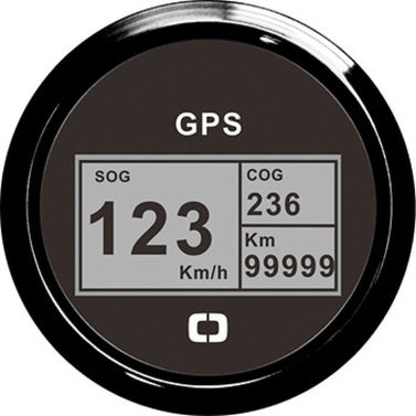 Speedometer kompas distancetæller GPS sort/sort