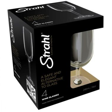 Strahl viinilasi polykarbonaatti 245 ml. 4 kpl lahjapakkauksessa