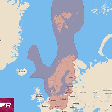 Raymarine LightHouse -kartta Pohjois-Eurooppa
