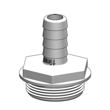 Trudesign Kobling til Ventil Lige Hvid, 19mm, 1 1/2"