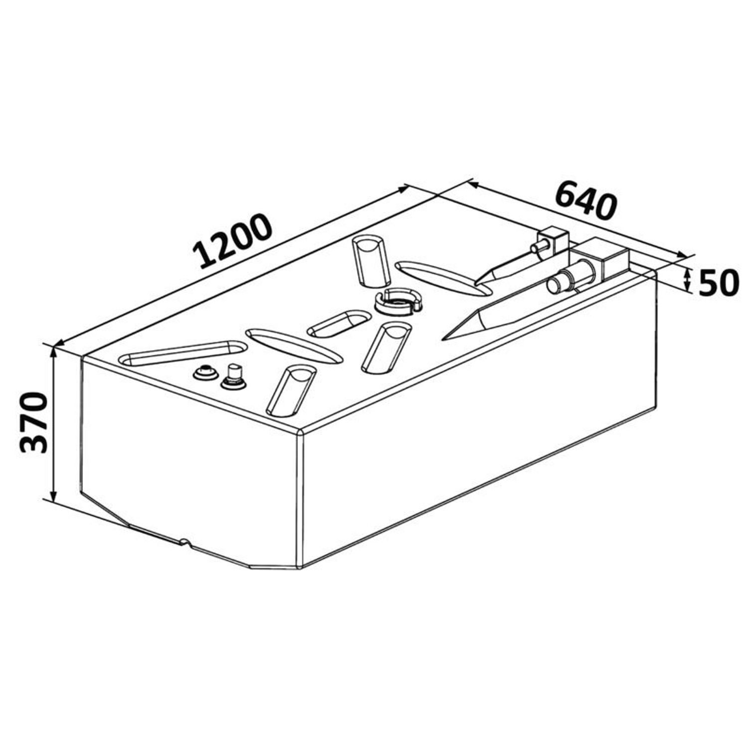 Drivstofftank 239 l.