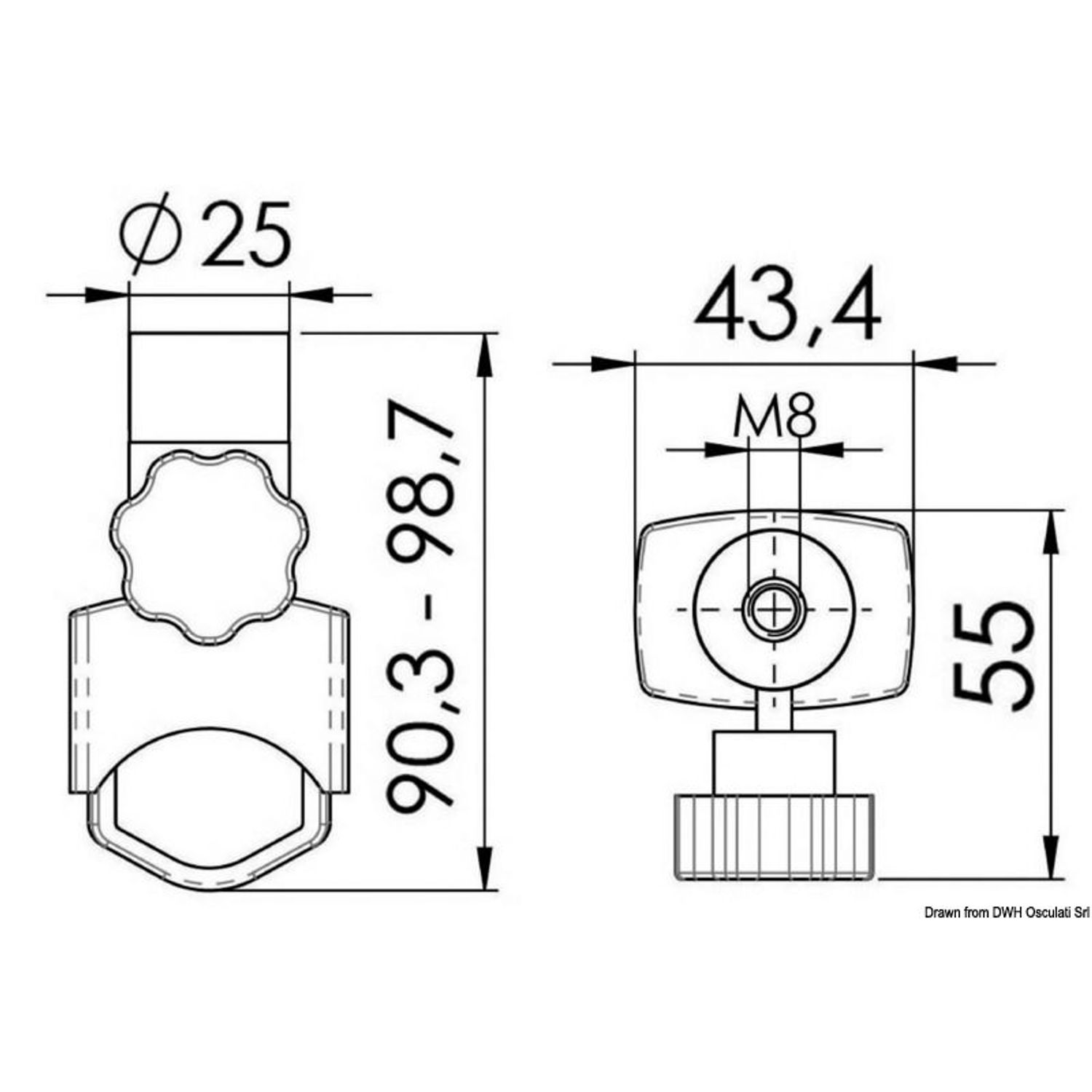 Monteringsfeste for lamper 22/25 mm