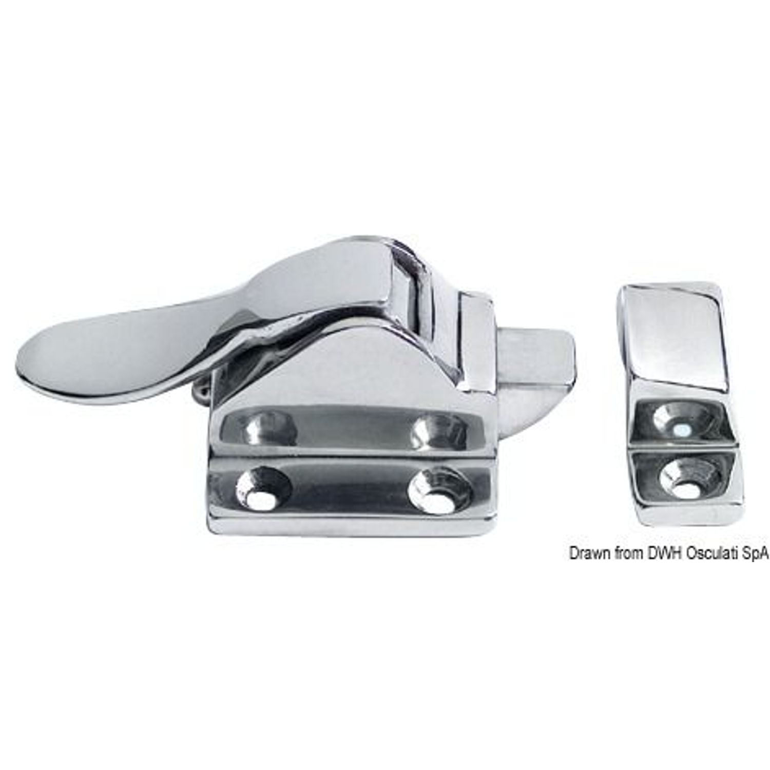 Snap-in-lås spegelpolerad AISI316 48x38 mm