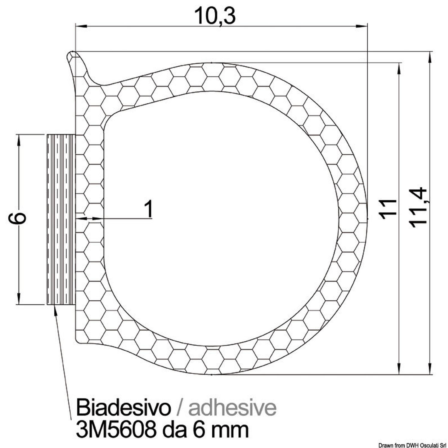Itseliimautuva musta EPDM-profiili