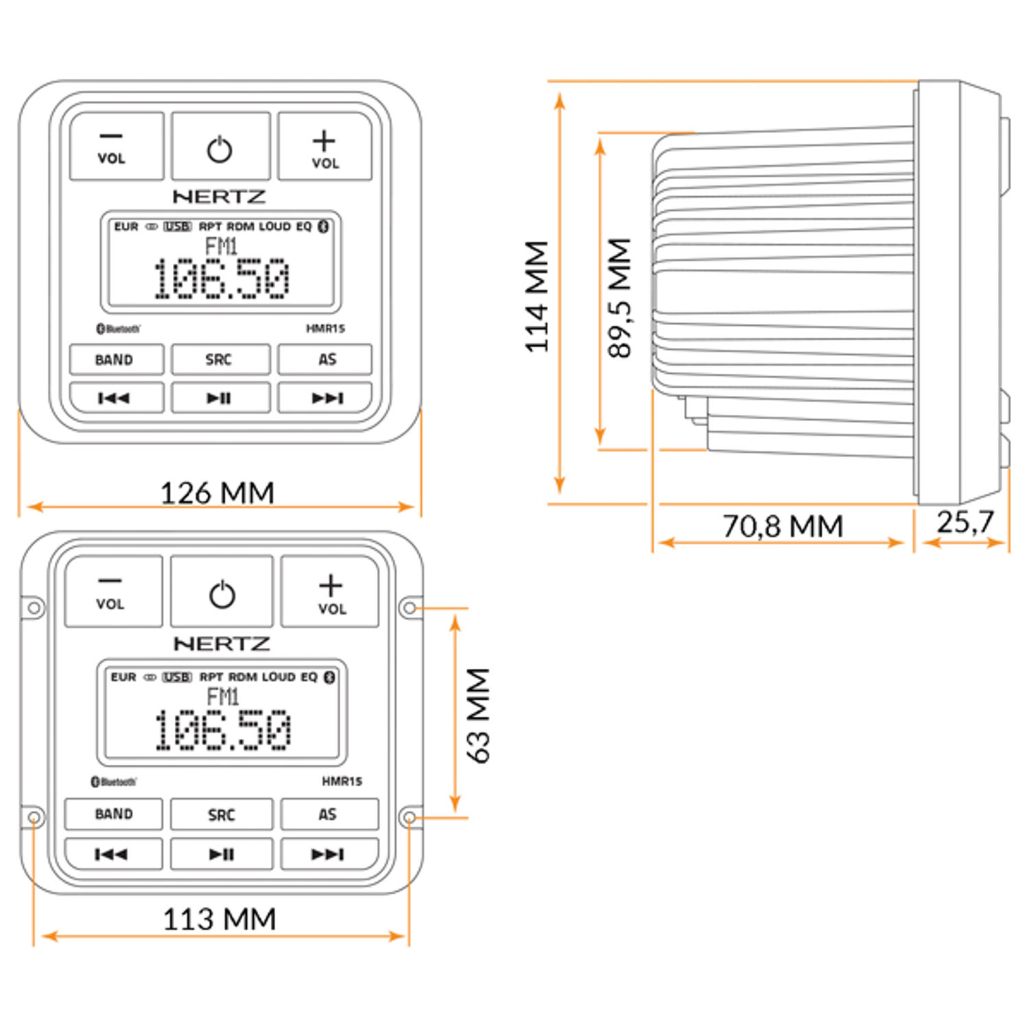 Hertz HMR 15D - Digital media mottagare + DAB