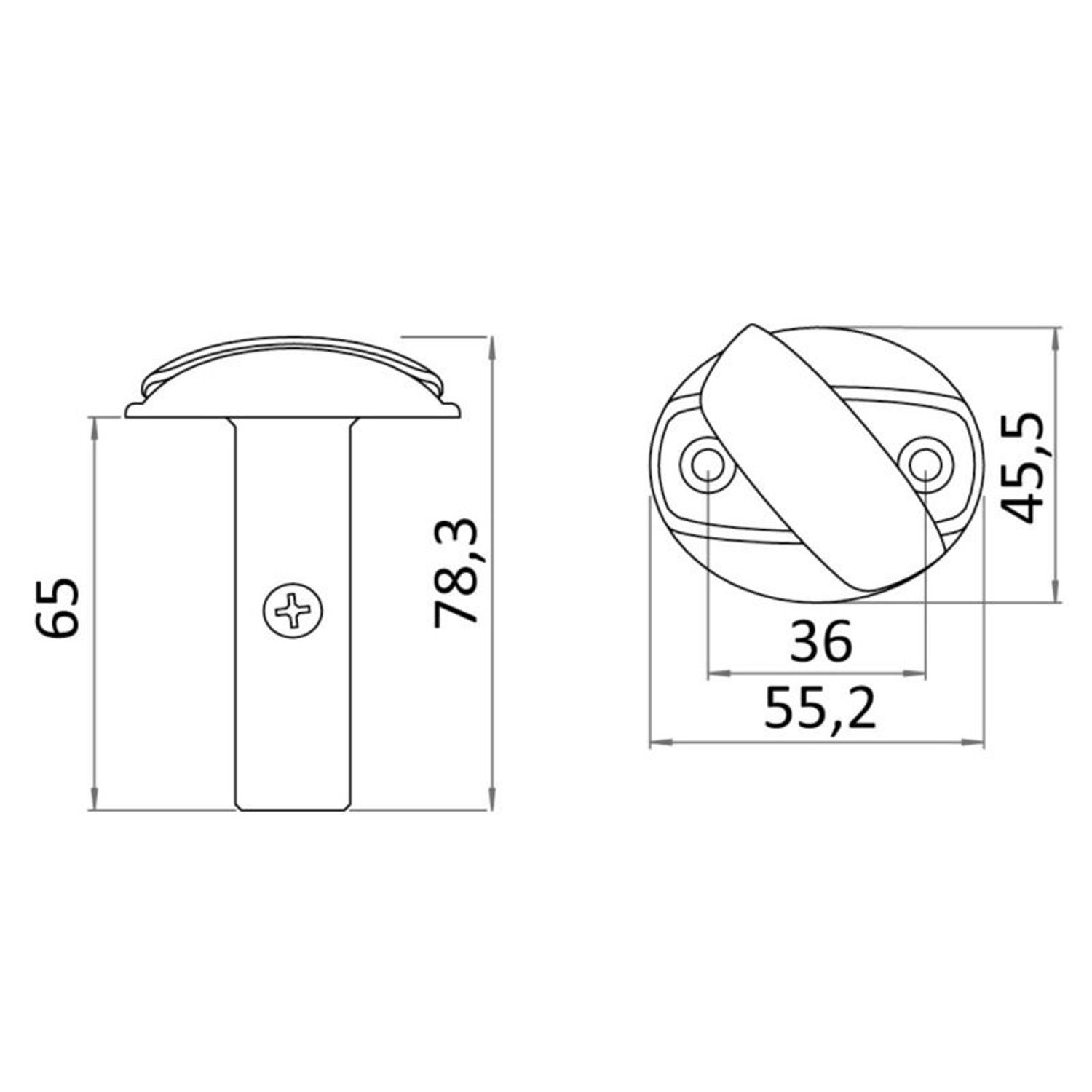 Dome skjult minikryssholt 52 x 46 mm