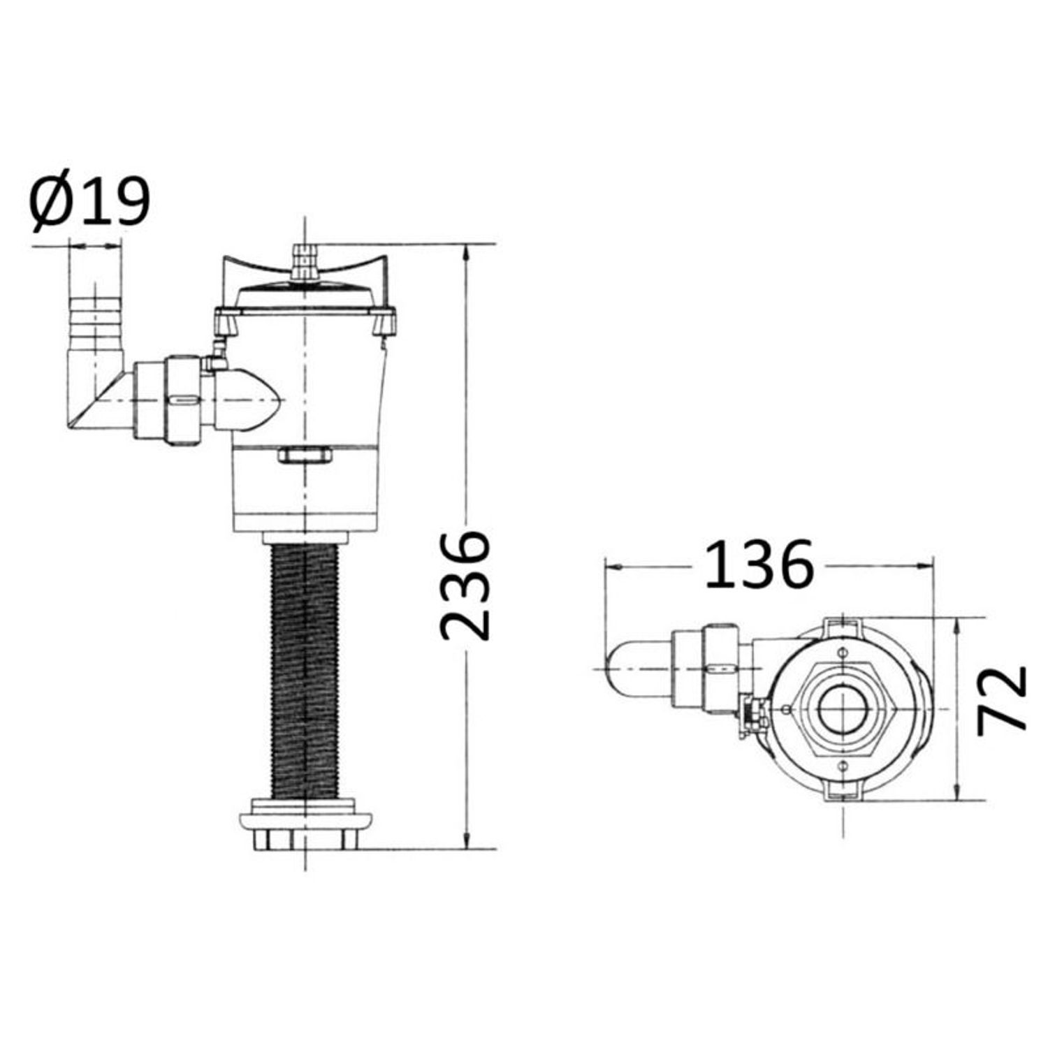 Europump in-line skotmonteret pumpe til beluftning af fisketank