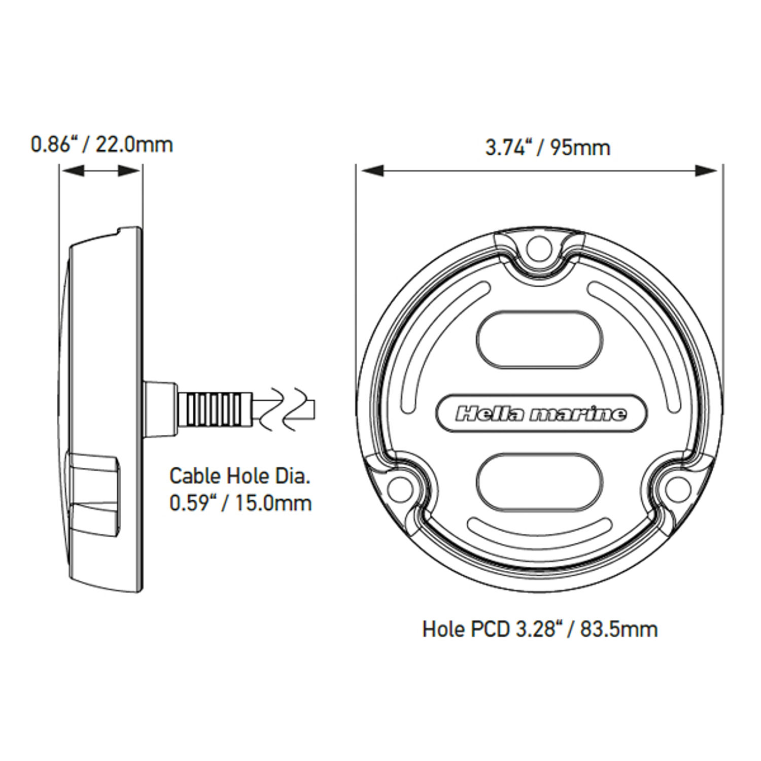 Hella undervandslys Apelo A1 1800 lumen RGB 9-32v