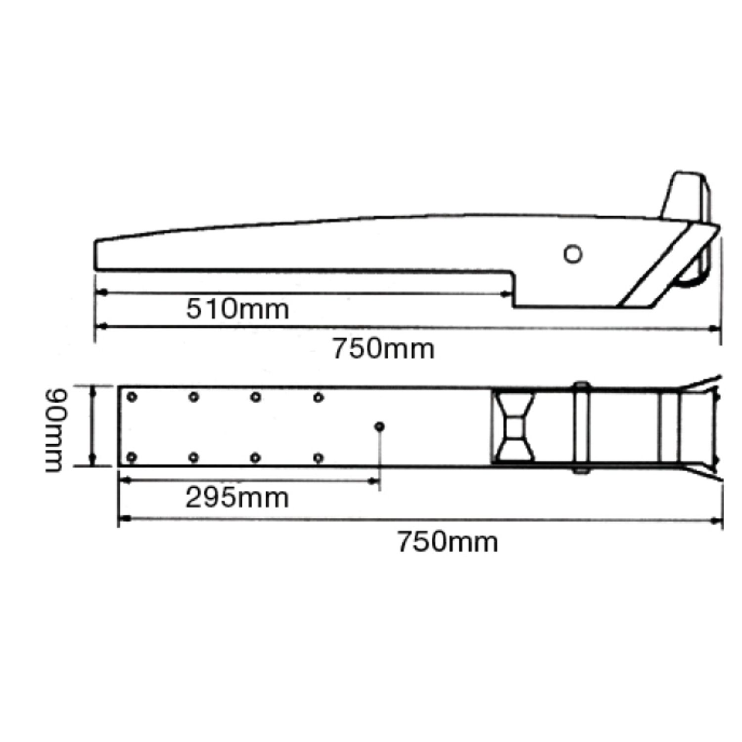 Vippbar Ankerrulle AISI 316