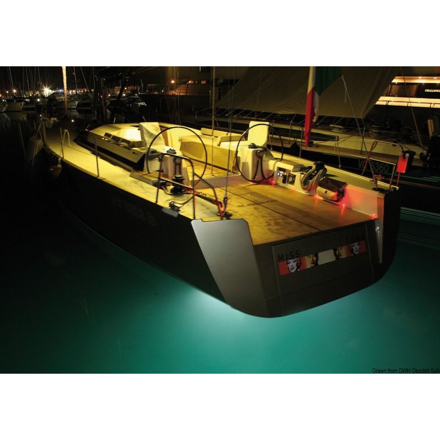 Undervattens LED-lampa 10W blå