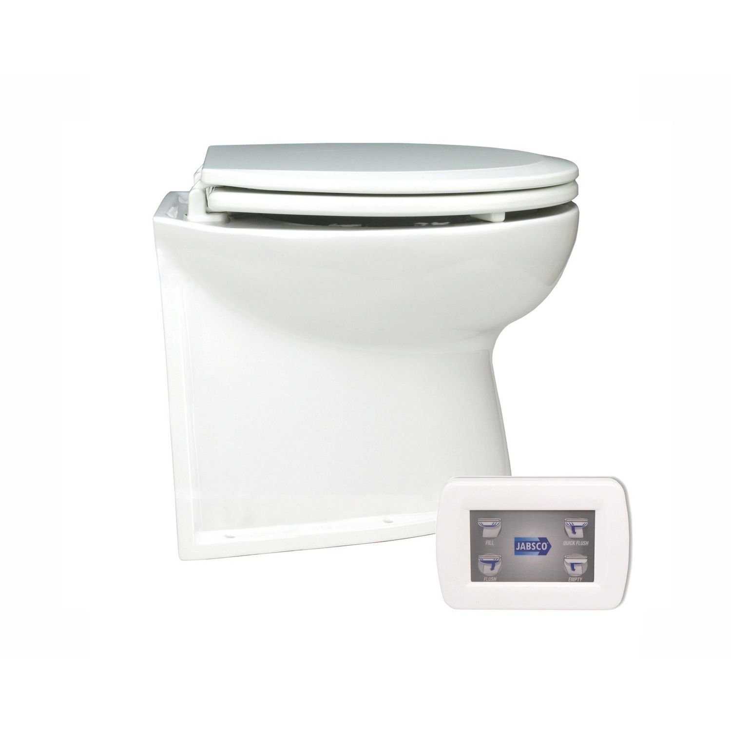 Jabsco El-toalett Deluxe Flush 14'', Rak, Solenoid 12v