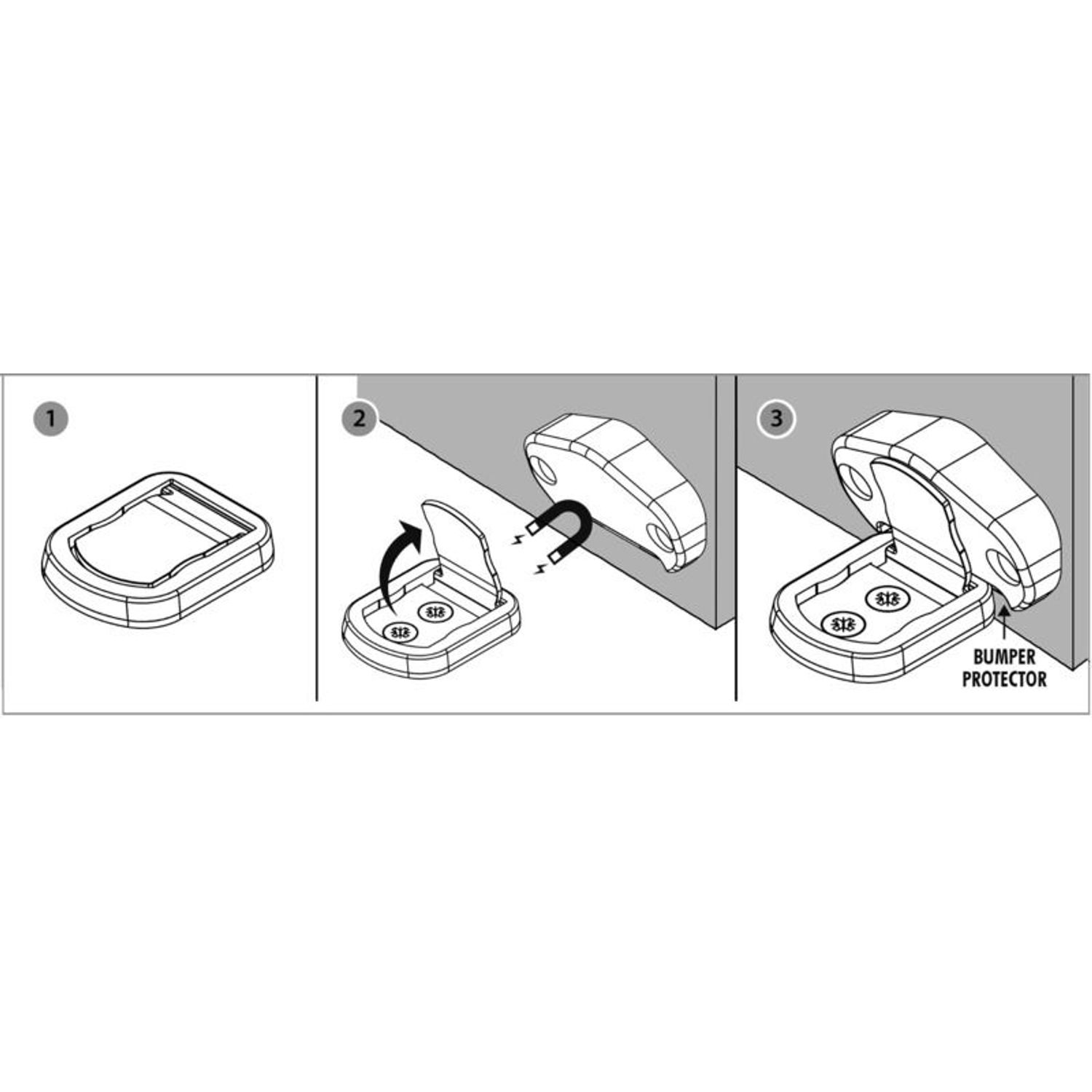 Indfældet magnetisk dørstopper