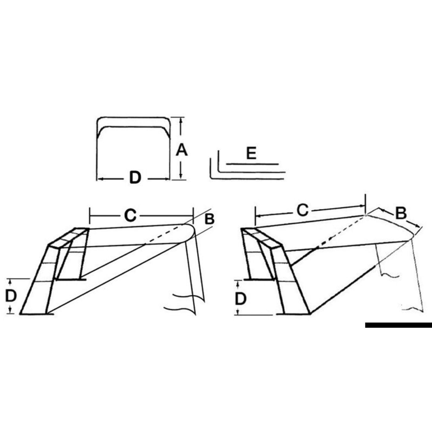 Teleskopisk agterkaleche i marineblå 130 x 155 cm