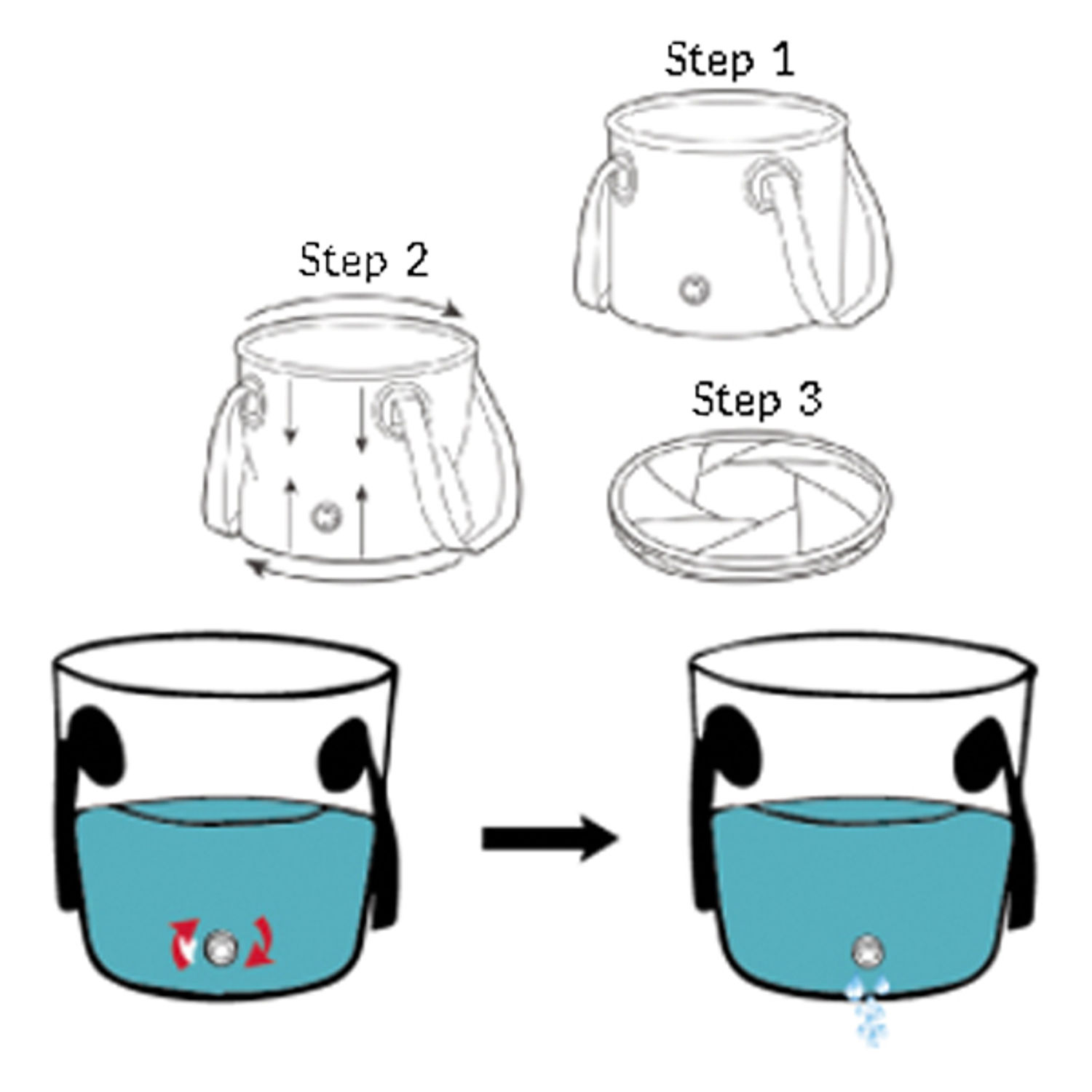 1852 sammenklappelig spand 20L, sort