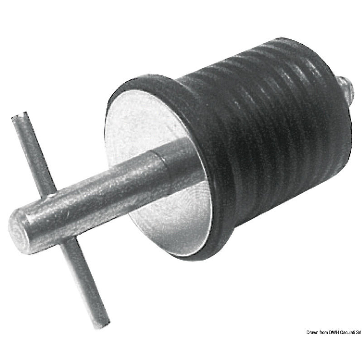 SS vedenpoistotulppa neopreenitiivisteellä 22 mm