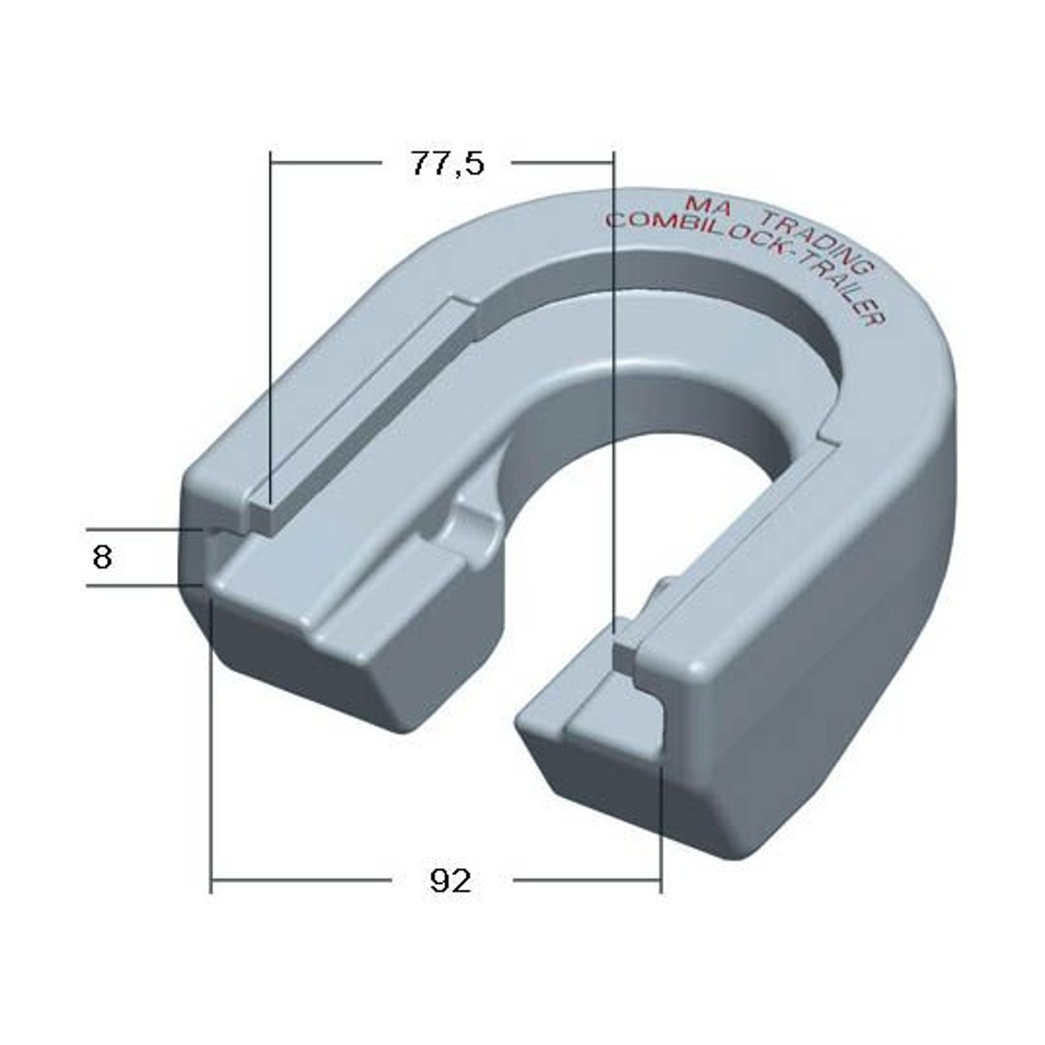 Trailerilukko 1030 77,5mm Musta