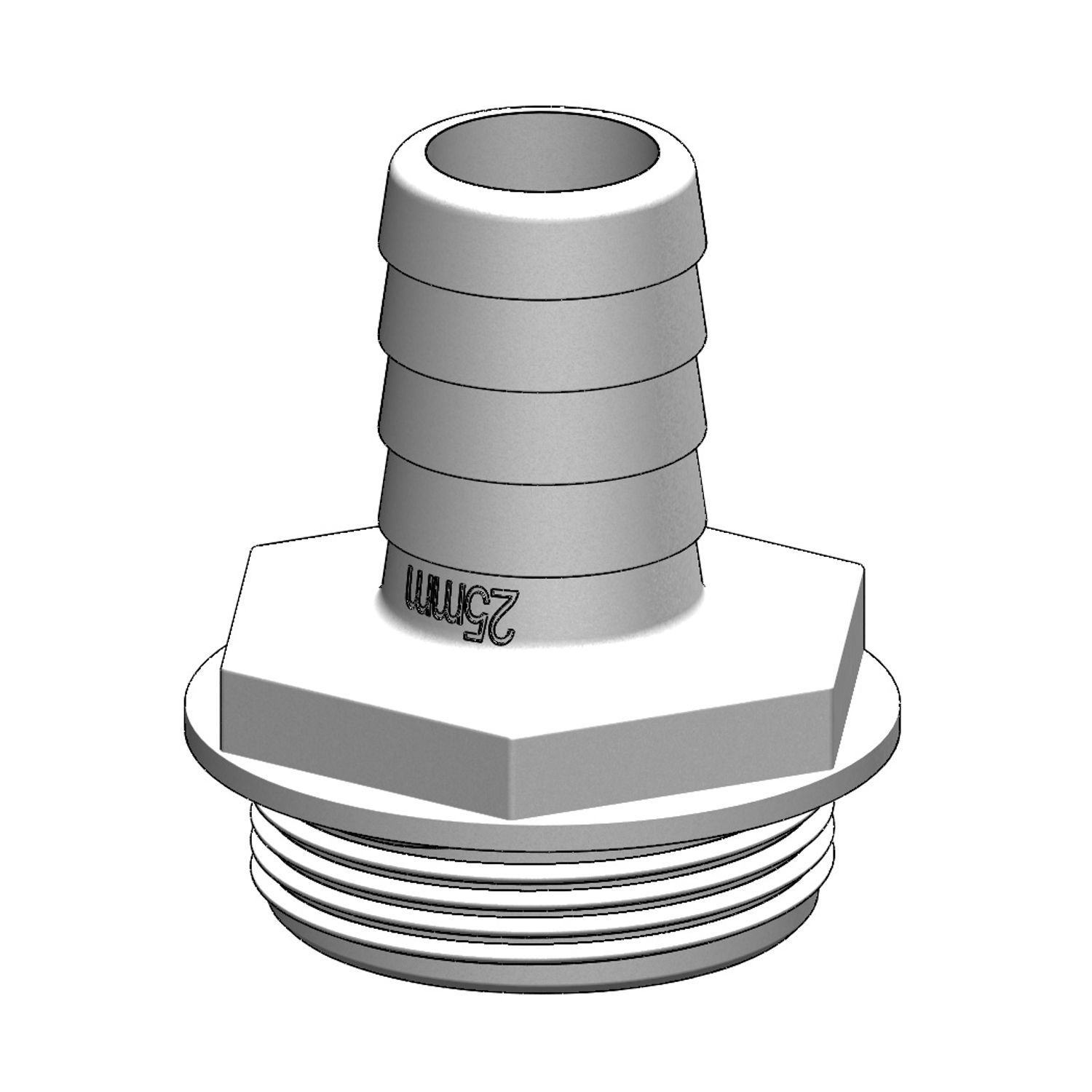 Trudesign Kobling til Ventil Lige Hvid, 25mm, 1 1/2"