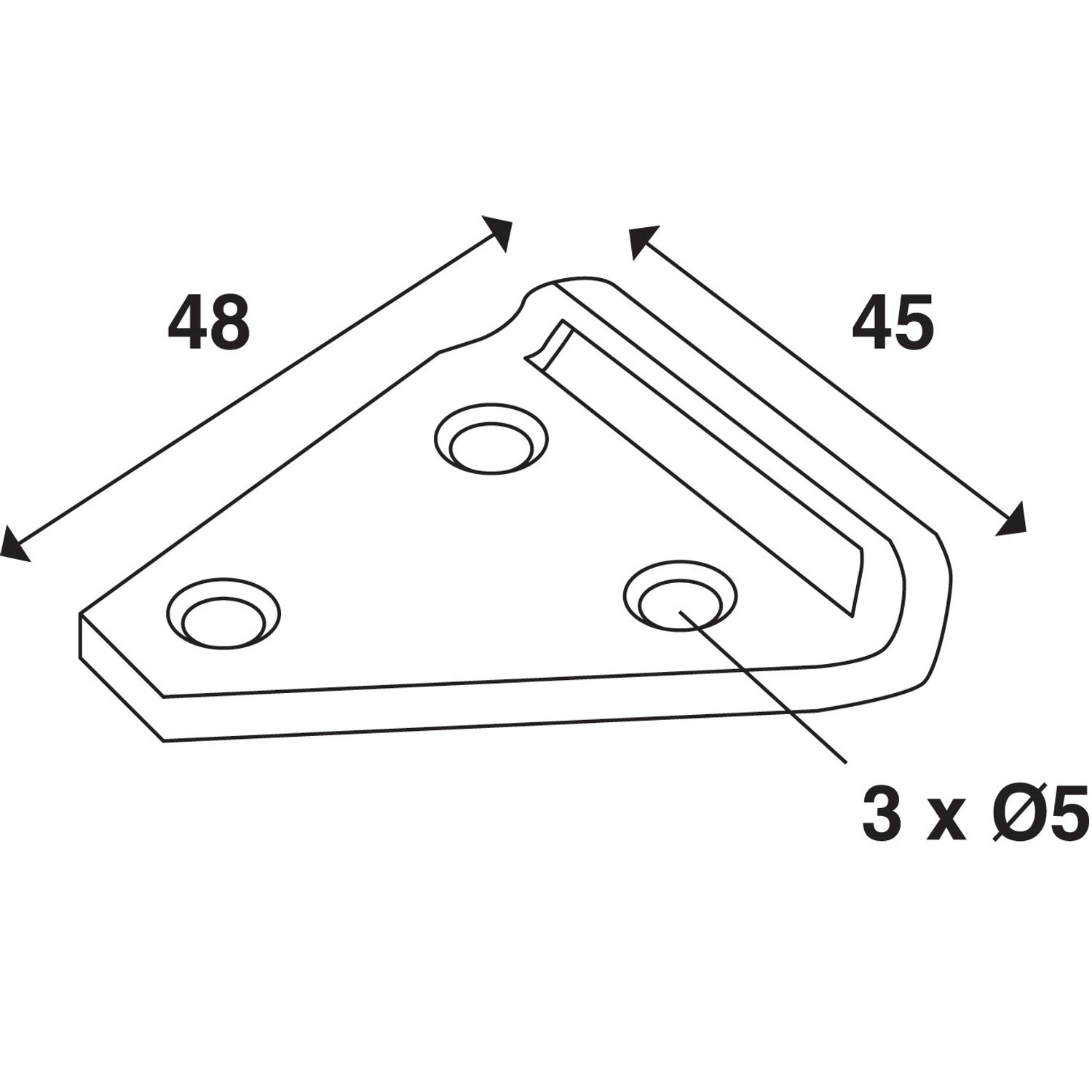 Hookbeslag 47x45 mm till Stege