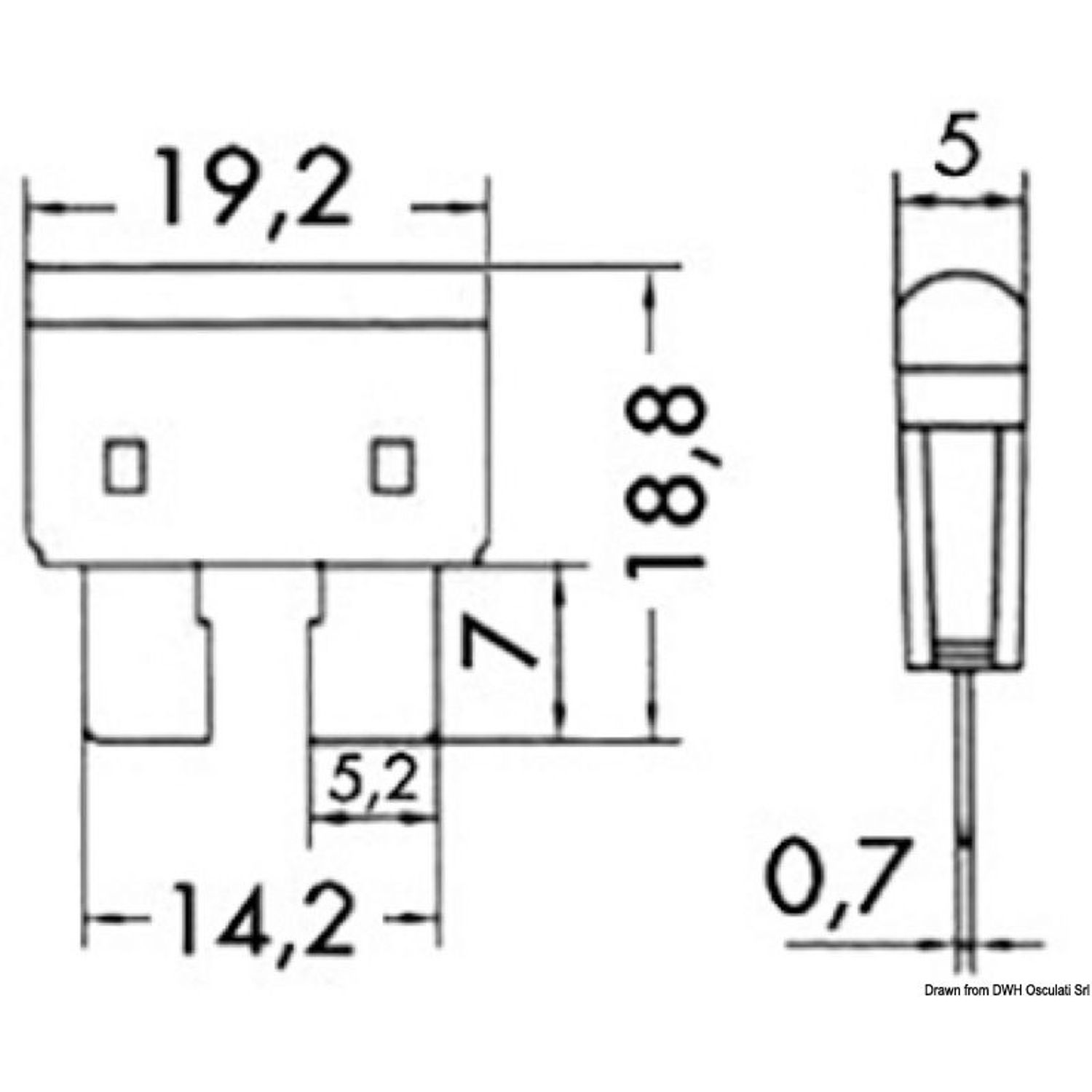 Bladsäkring med varnings-LED 10 A