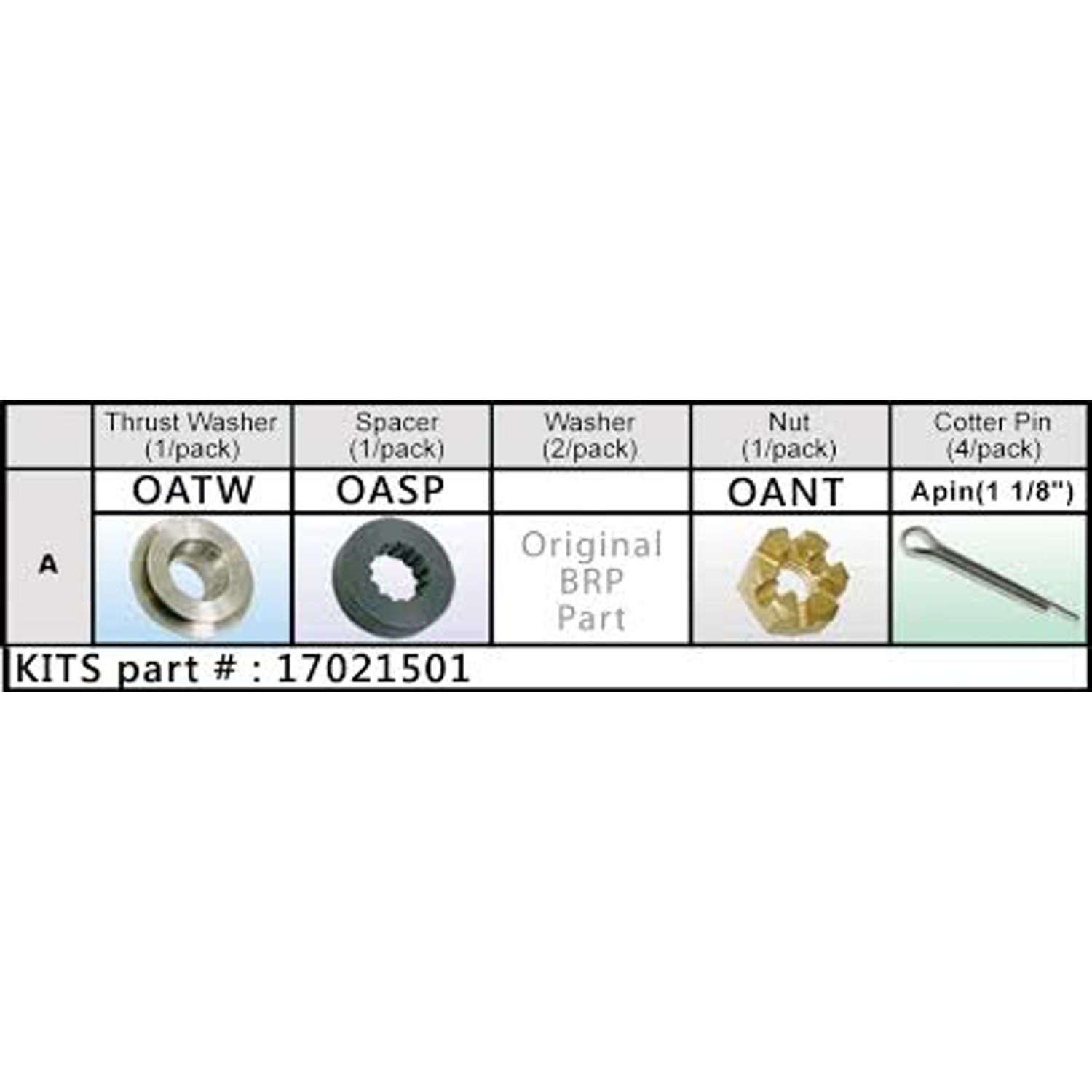 Propellmuttsett Solas BRP/Joh/Evi 9,9-15hk