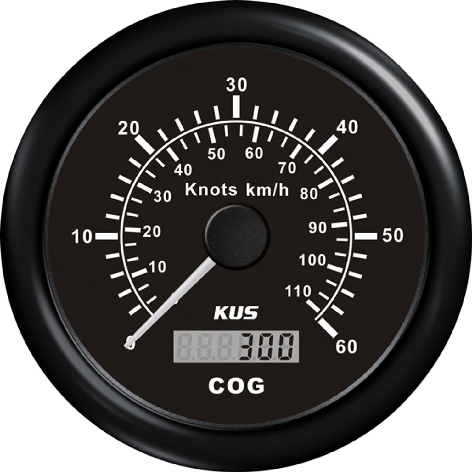 Kus GPS Log Sort, 0-60knob, 12/24v, Ø:85mm