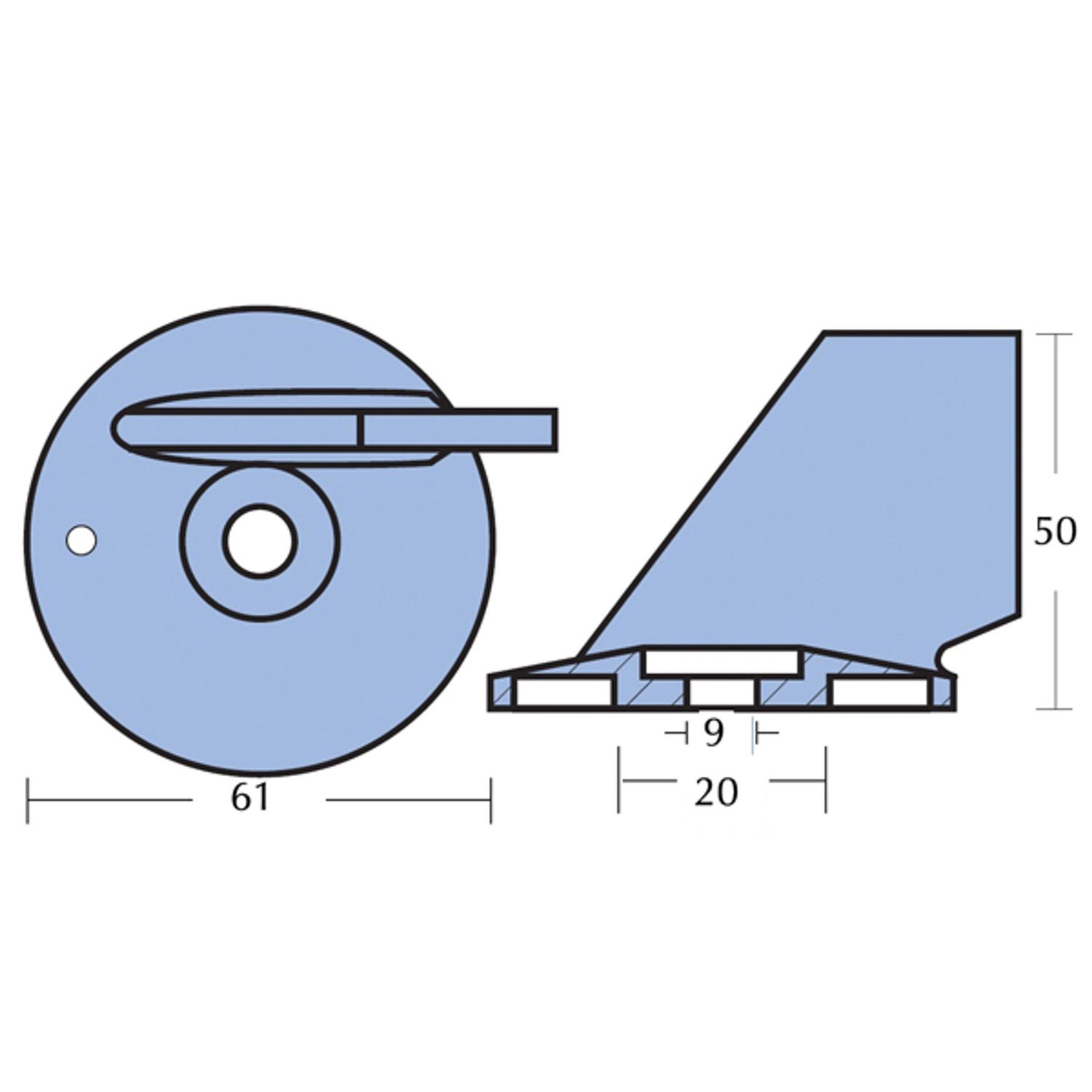 Sinkanode til Susuki 40-85 2-t/40-60 4-t, Johnson/Evinrude 4.