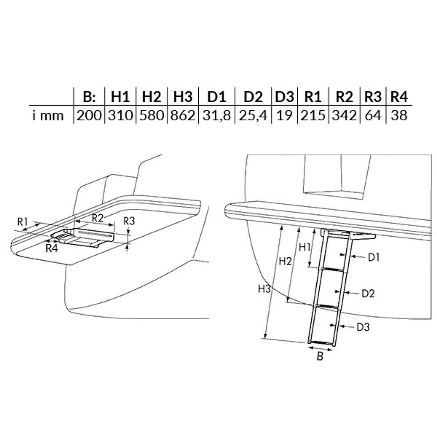 Badestige i kassett Badestige i kassett