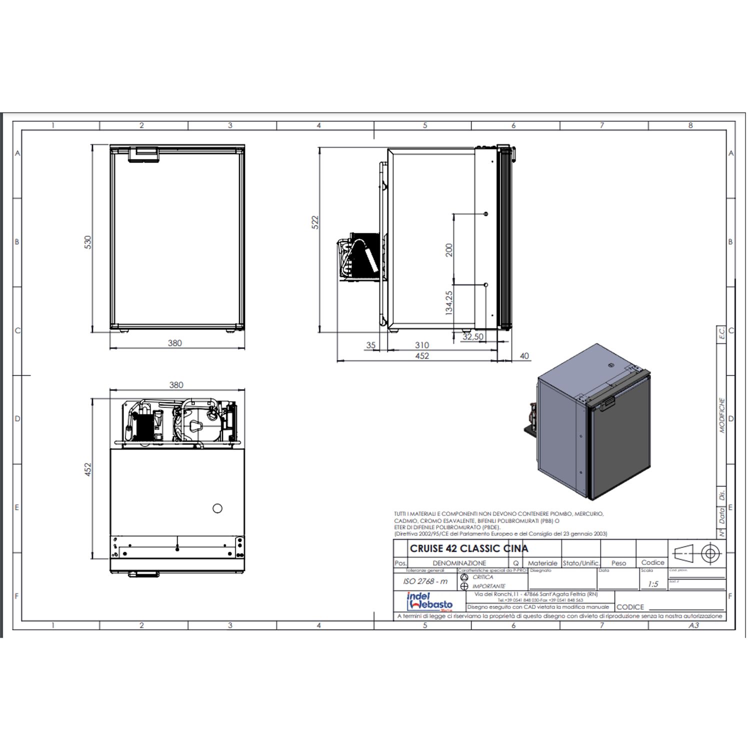 Isotherm CR42 køleskab 42 L med Kompressor