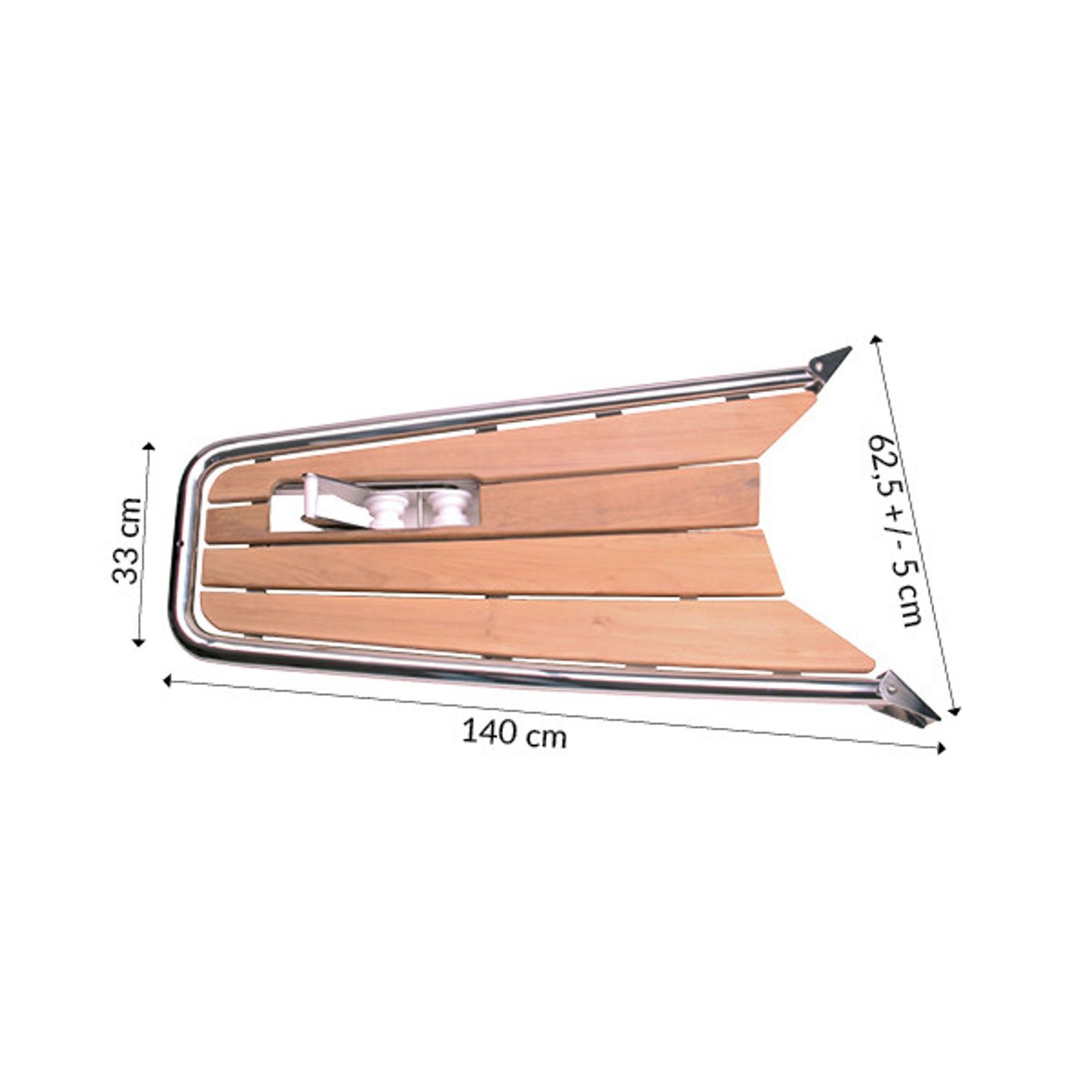 Peke Universal med Ankarrulle 140x62,5 cm Rör Ø42 mm, Teak