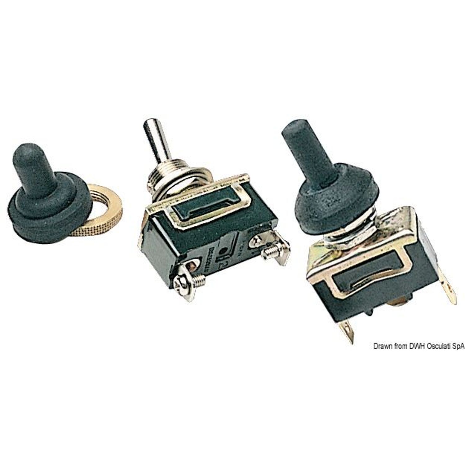 Vippeafbryder ON-OFF-ON, 3 terminaler
