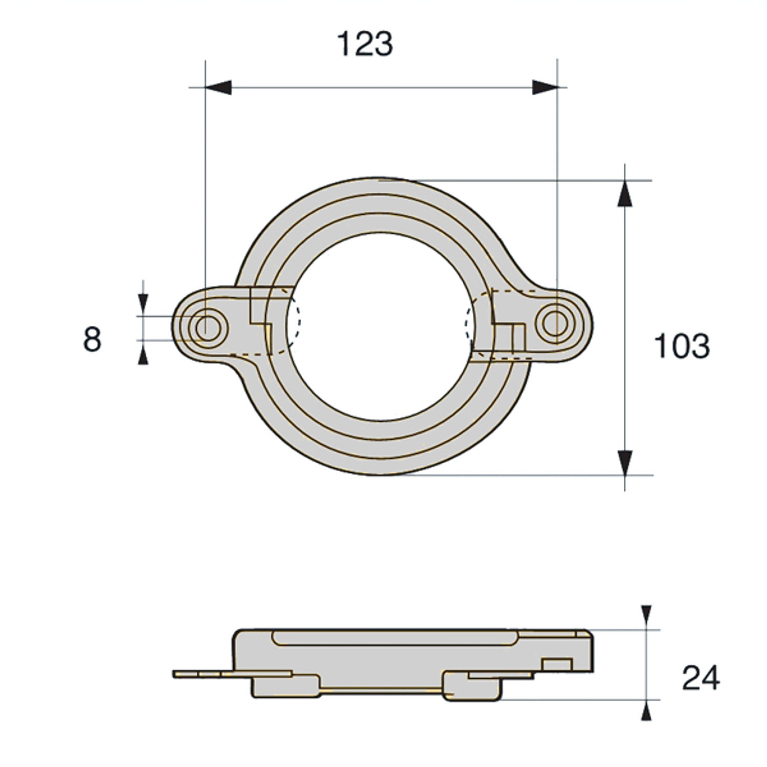 1852 Yanmar-drivring i sink 2-delt SD20/SD30