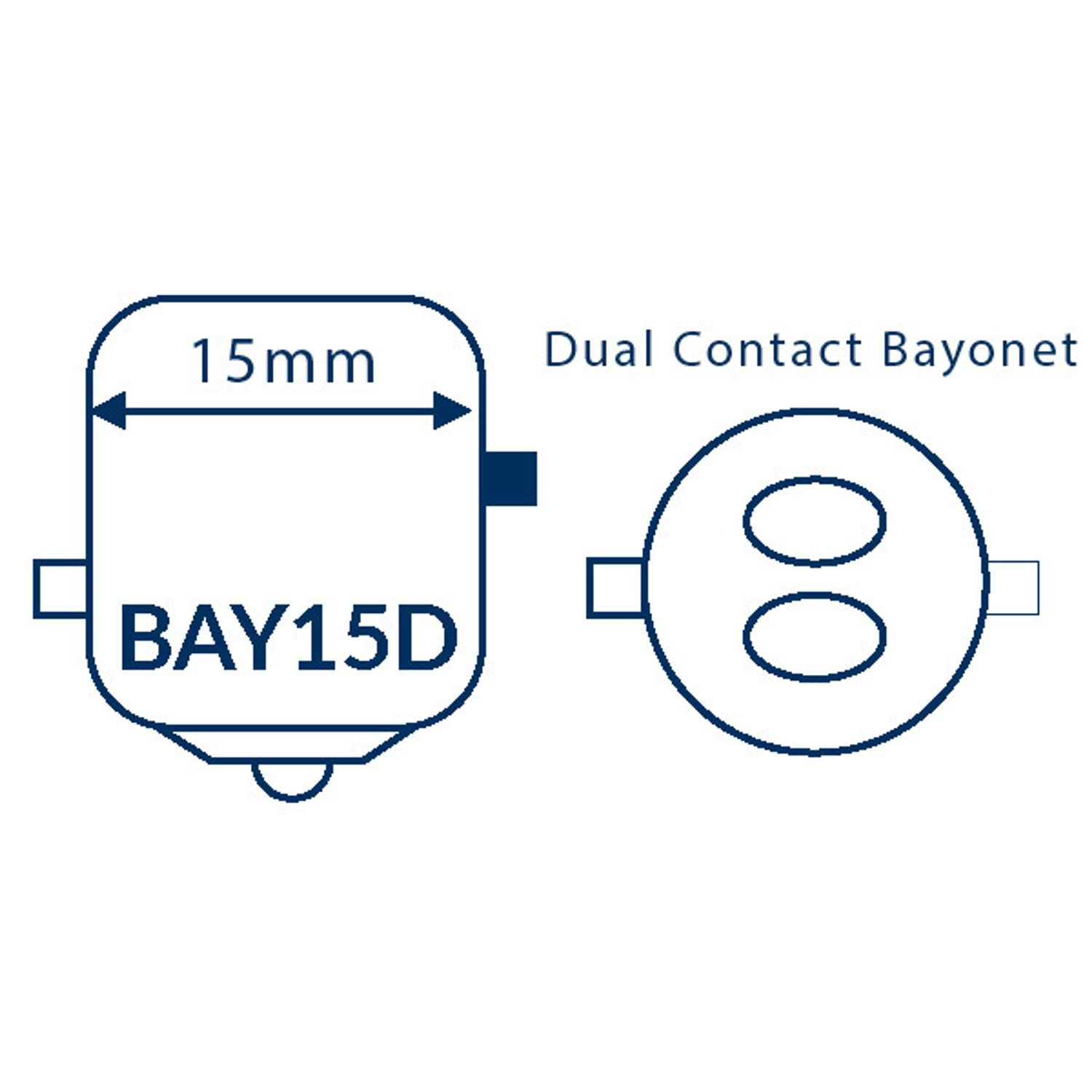 1852 LED lanterne pære BAY15D Ø23x55mm 10-36V 3,2/25W, 2 pak