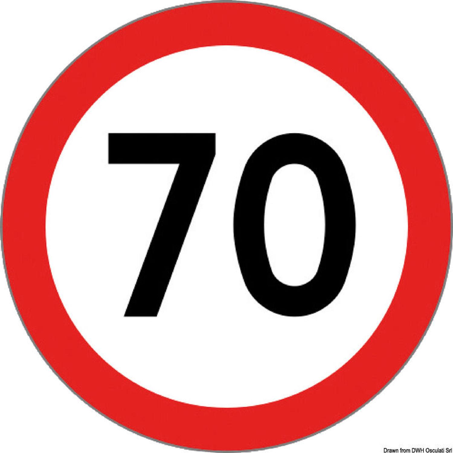 Typegodkendt selvklæbende hastighedsskilt 80 Km/h