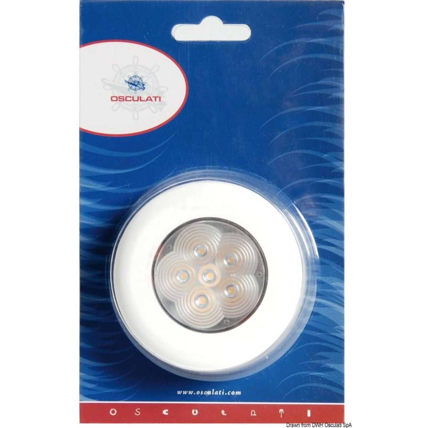 Taklampe, ABS-kropp, hvit finish, 6 hvite LED