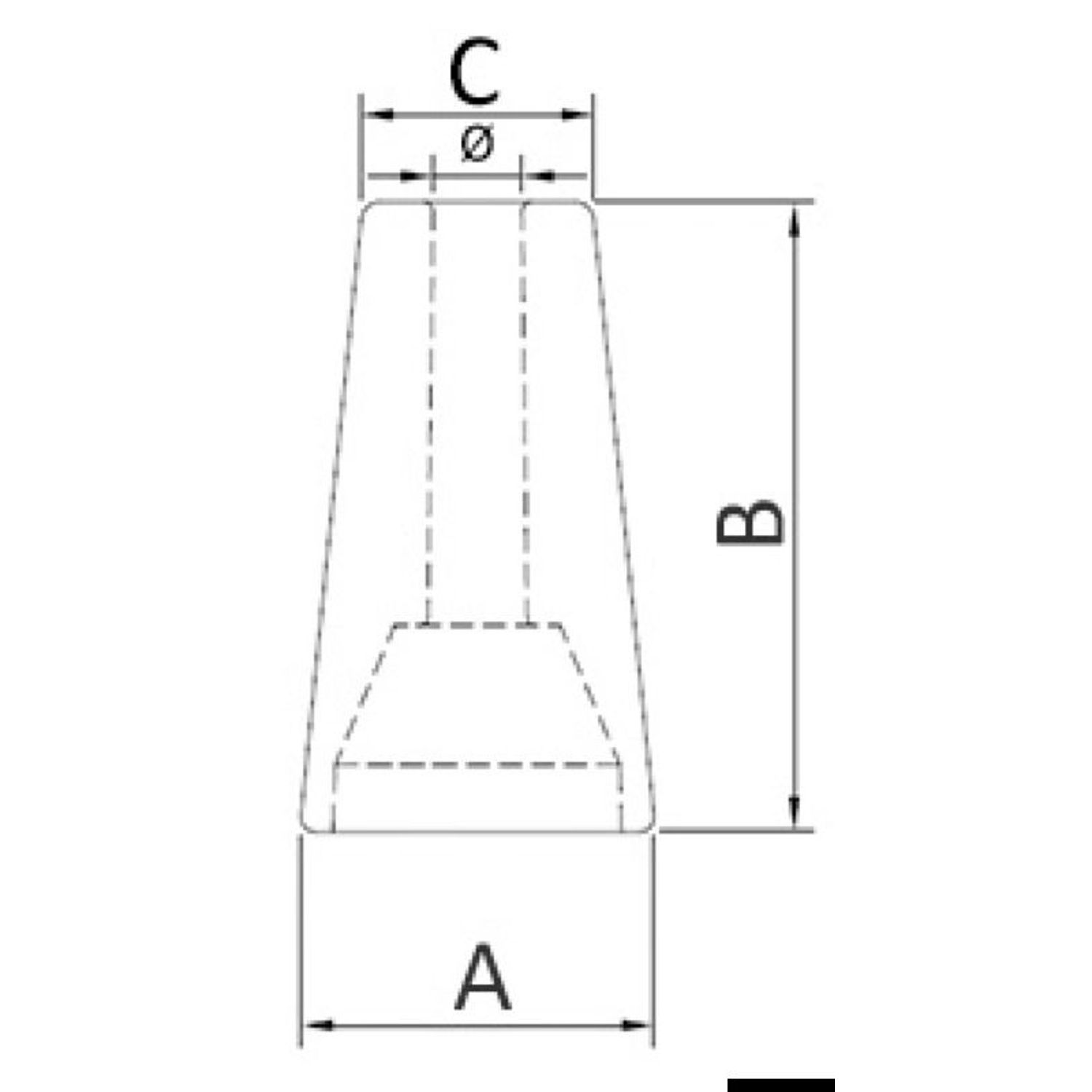 Konisk siderulle i plast 77.26x126 mm 21 mm