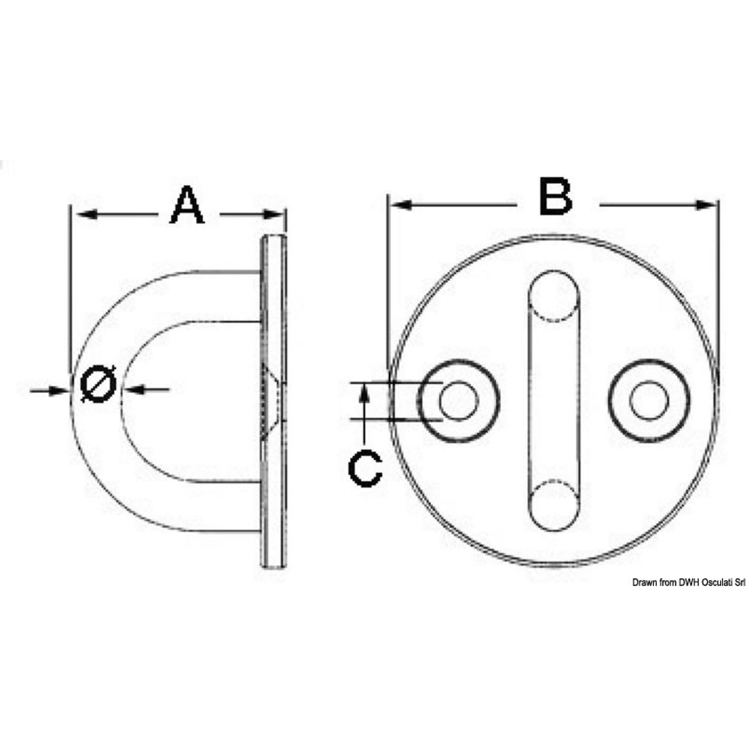 Plate med U-bolt 5 mm
