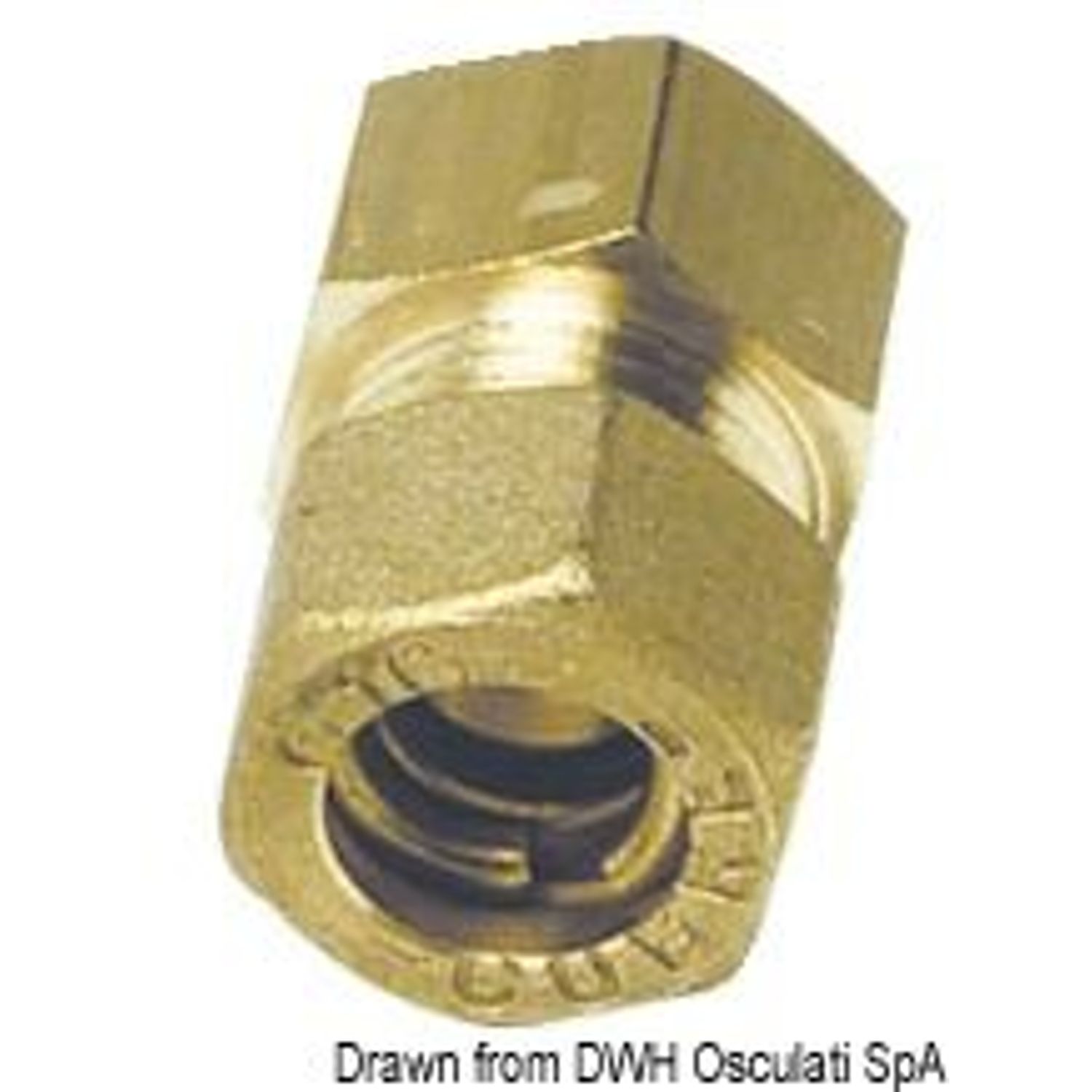 Kompressionskoppling i mässing rak hona 10 mm x 3/8"