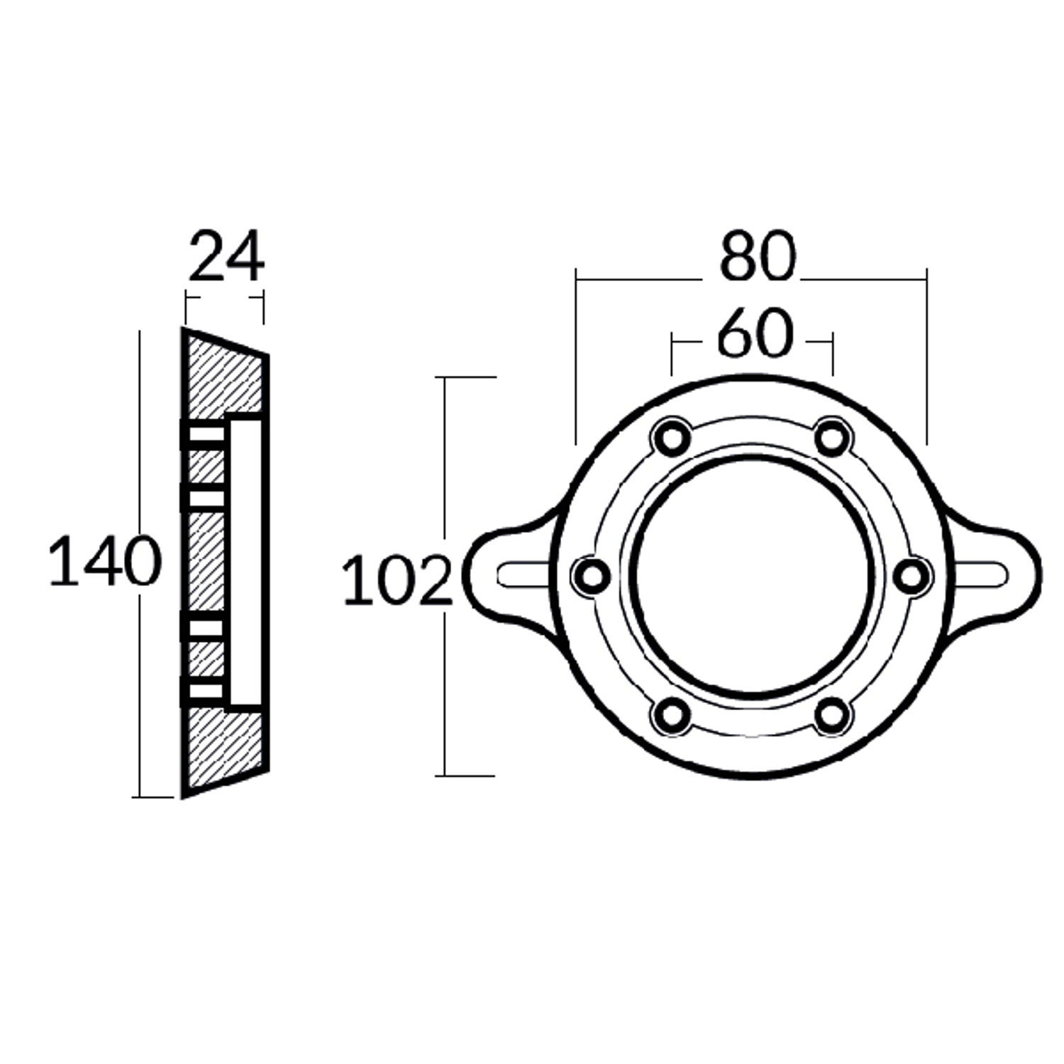 Tecnoseal zinkanod Sole segeldrev