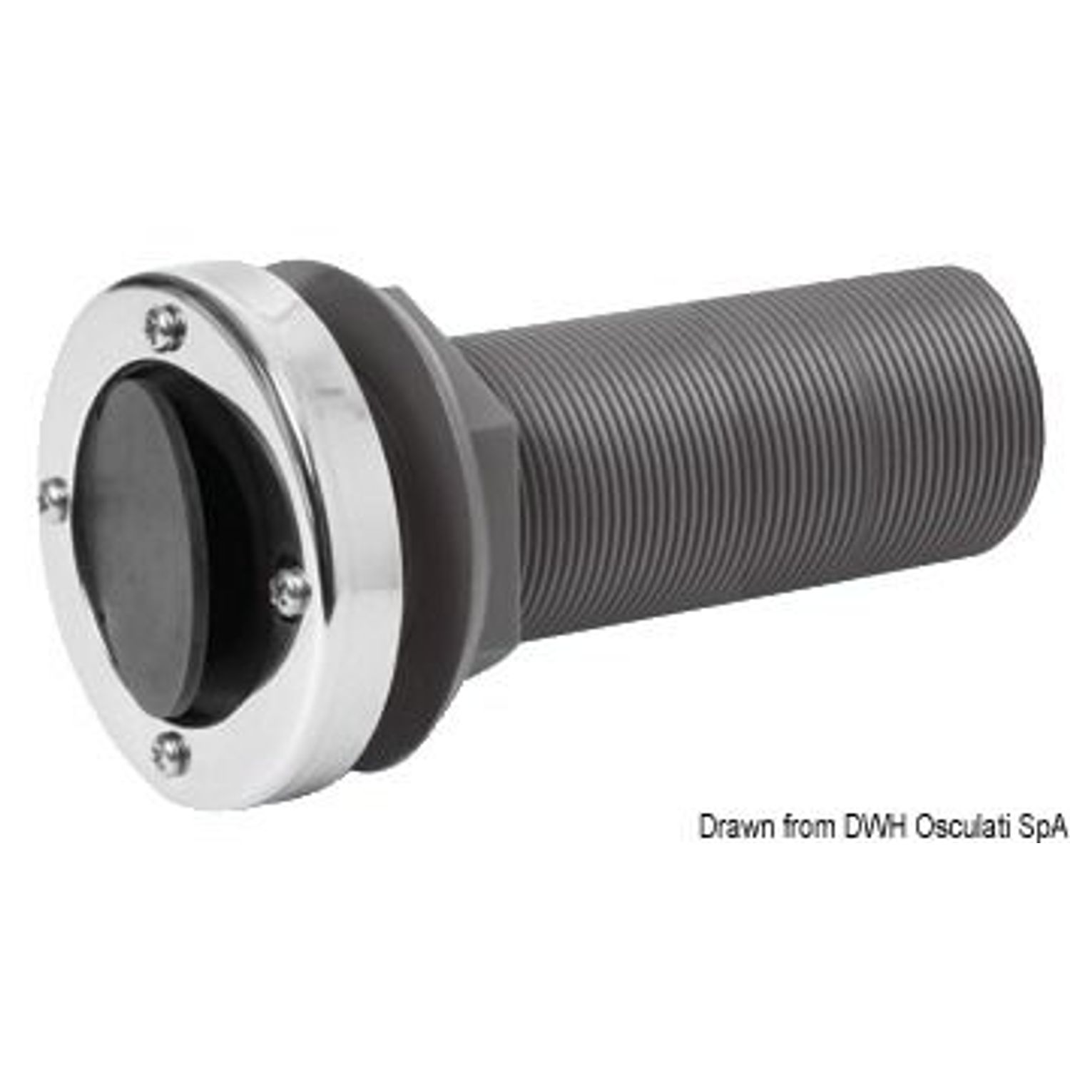 Bunnventil i nylon/fiberglass lang 1"1/2 - 11BSP