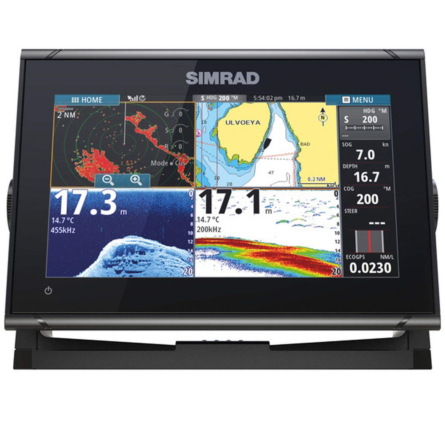 Simrad GO9 XSE, med Activeimaging 3-i-1 hekksvinger