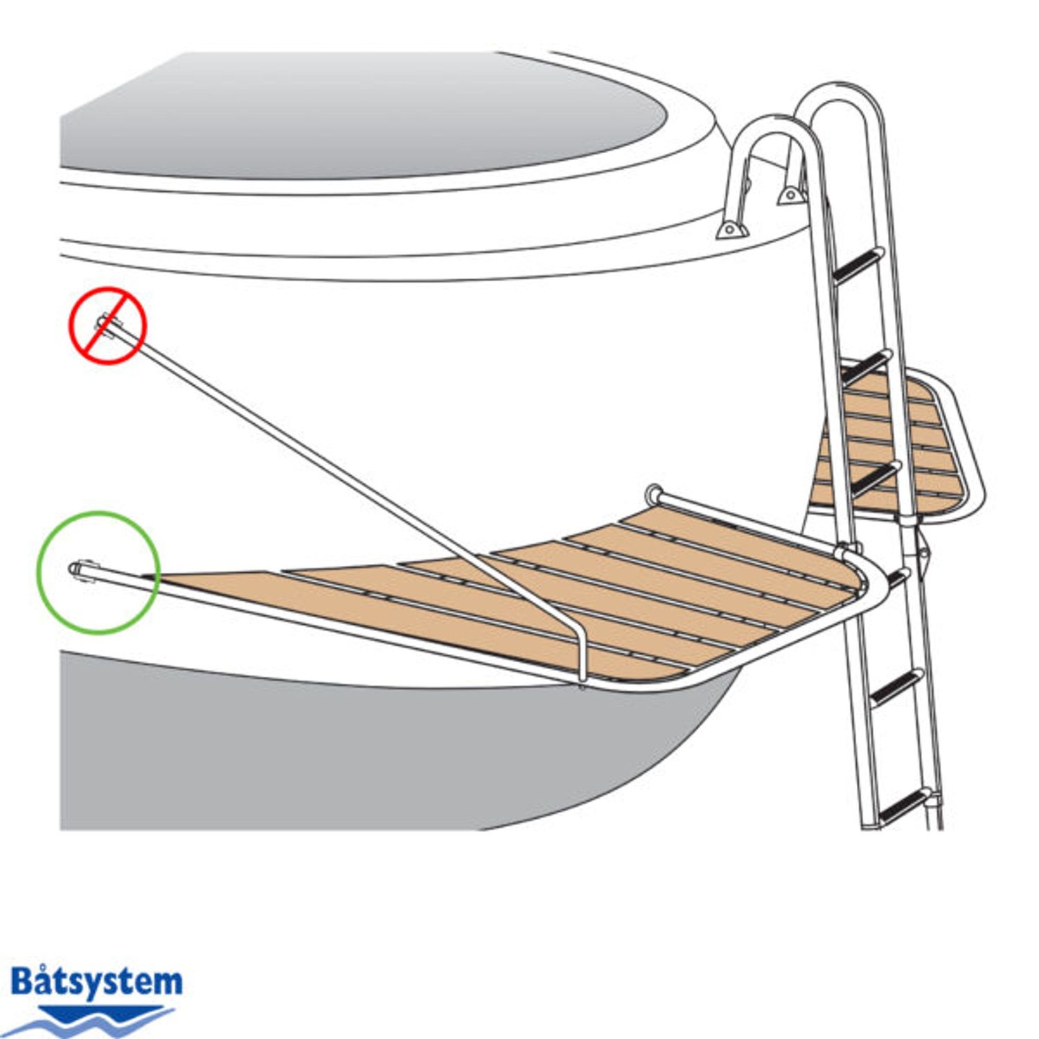 Båtsystem U-beslag P1028 Stål, Ø:32mm, M8