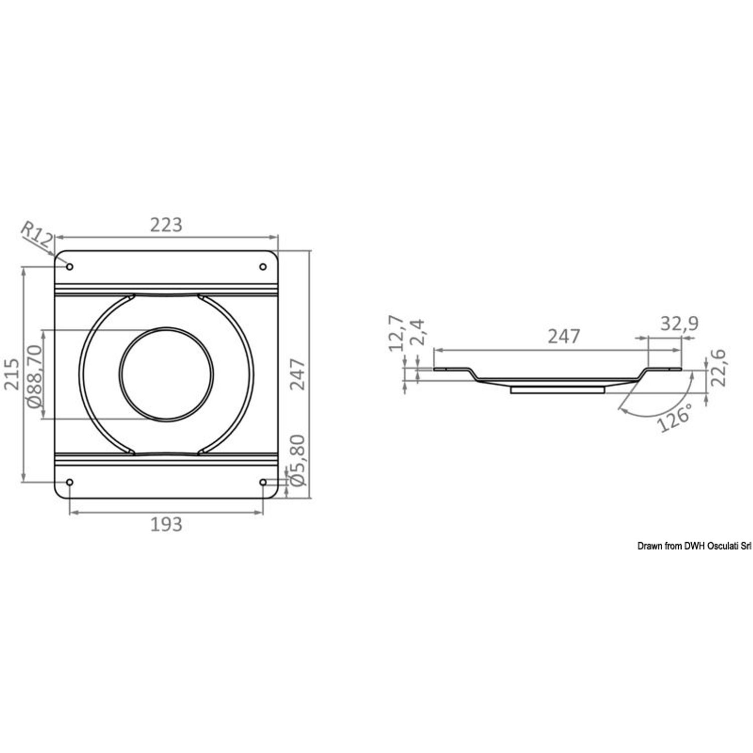 SS teleskopisk vridbar pedestal 540/720 mm