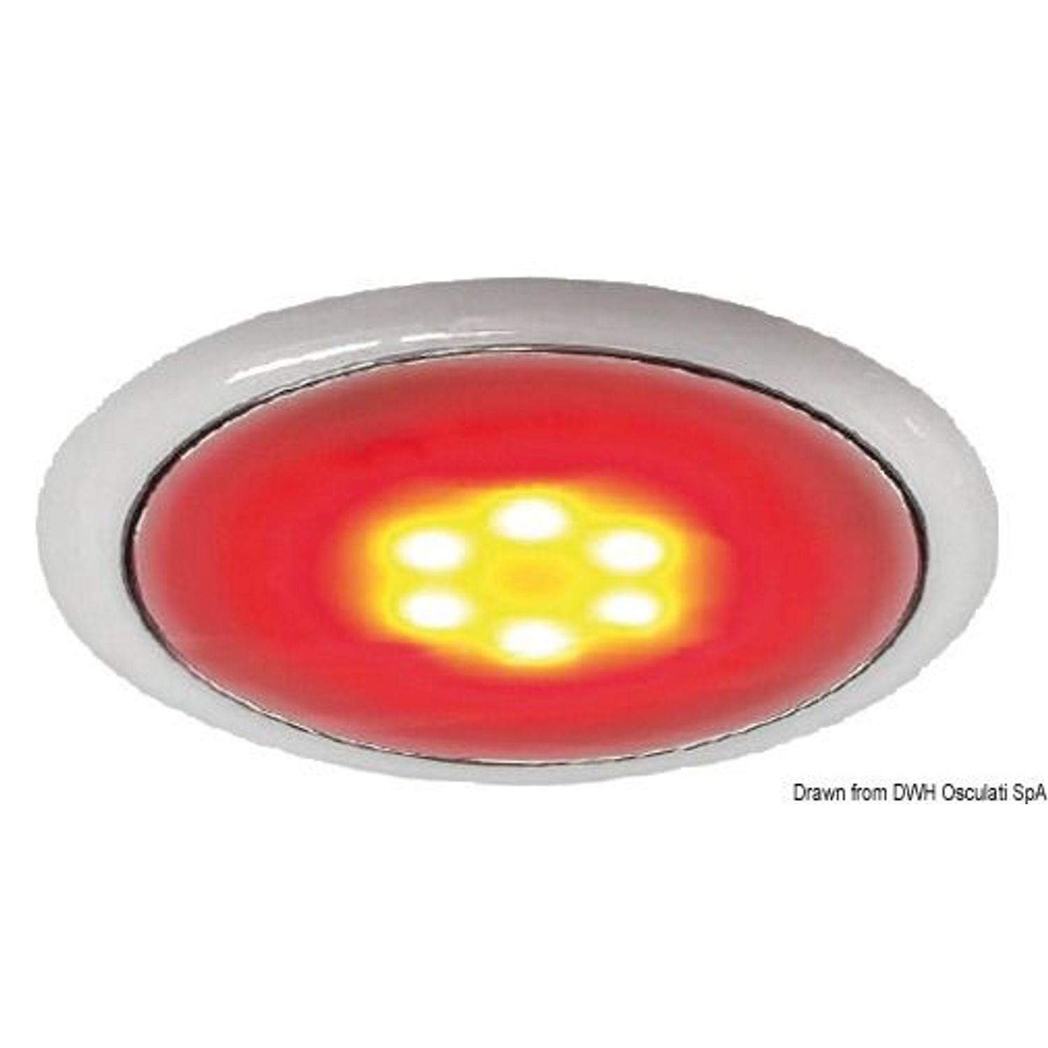 Dag/natt LED-taklampe uten innfelling, forkrommet