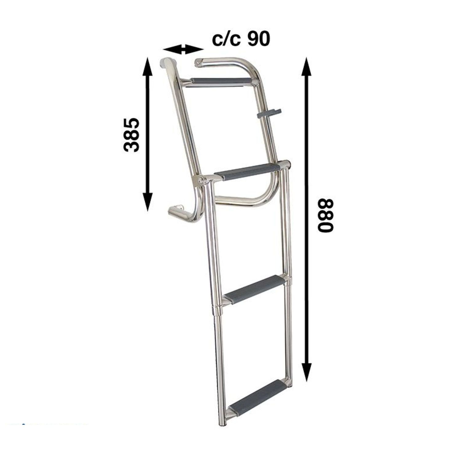 Båtsystem Sammenleggbar Stige Akterspeil 88 x 26 cm 4 trinn