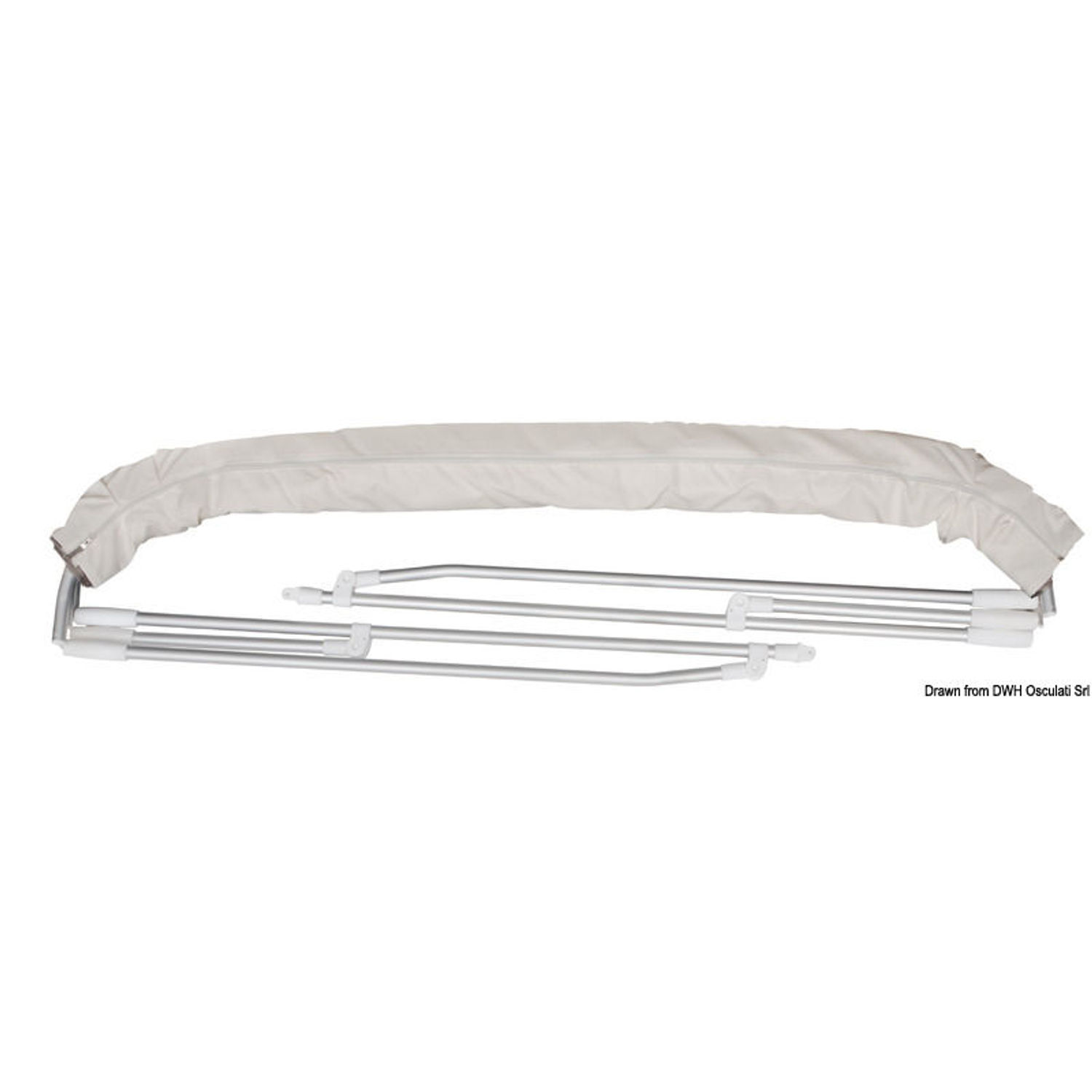 3-bågs bimini hög Ø 22 mm 170/180 cm navyblå